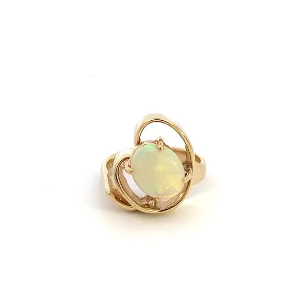 PREOWNED 14K Yellow Gold Australian Opal Ring Texas Gold Connection Greenville, TX