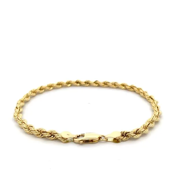 PREOWNED 14K Yellow Gold Rope Chain Bracelet Image 2 Texas Gold Connection Greenville, TX