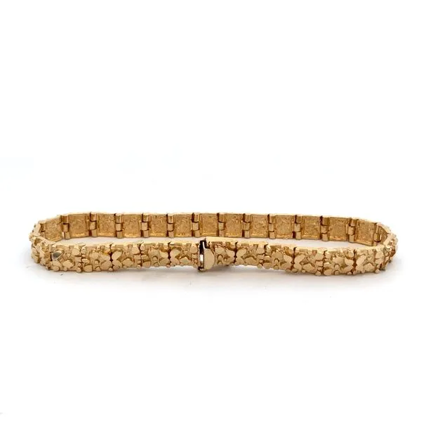 Preowned - 14k Yellow Gold Nugget Bracelet Image 2 Texas Gold Connection Greenville, TX