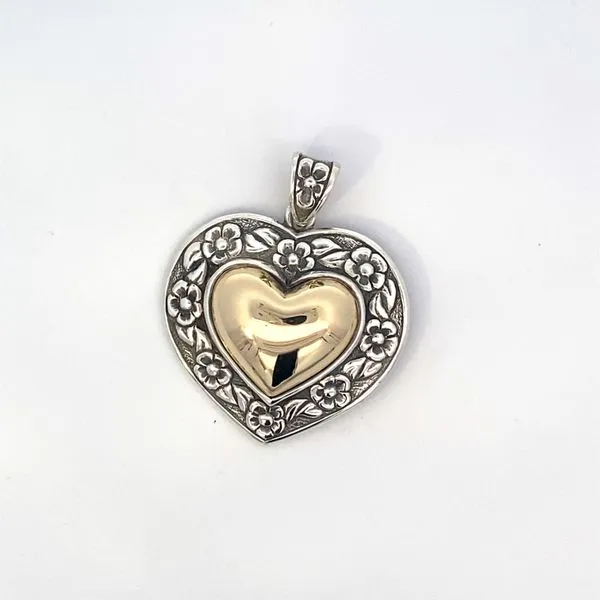 James Avery Sterling Silver And 14K Heart of Gold Floral Pendant Texas Gold Connection Greenville, TX