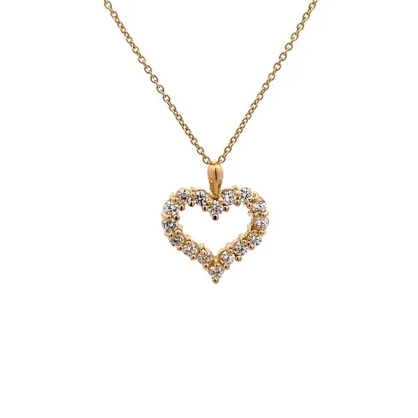 PREOWNED - 14K Yellow Gold Heart Shaped Necklace With 0.64ct Diamonds Texas Gold Connection Greenville, TX