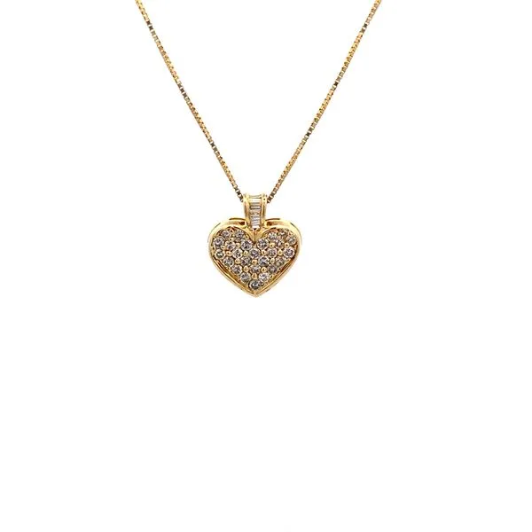 PREOWNED - 14K Yellow Gold Heart Necklace with 0.75Tw Diamonds Texas Gold Connection Greenville, TX
