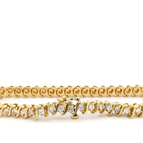 PREOWNED - 14K Yellow Gold Bracelet with 2.50Tw Diamonds Image 2 Texas Gold Connection Greenville, TX
