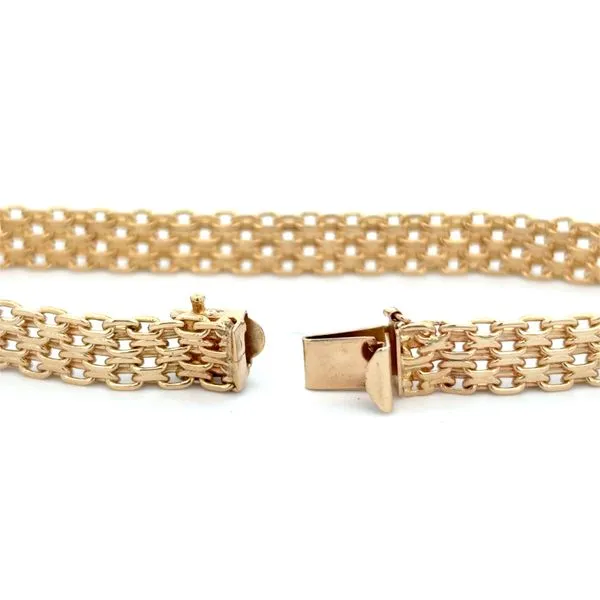 PREOWNED - 14K Yellow Gold 7.5mm Multi-row Cable Chain Bracelet Image 3 Texas Gold Connection Greenville, TX