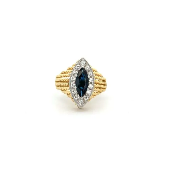 PREOWNED - 18K Yellow Gold RIng With 1ct Sapphire and 0.25Tw Diamonds Texas Gold Connection Greenville, TX