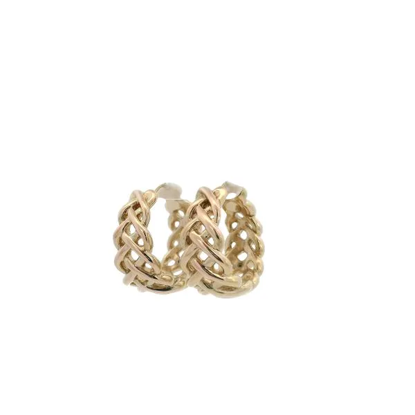 PREOWNED - 14K Yellow Gold Braided Gold Hoop Earrings Image 2 Texas Gold Connection greenville, TX
