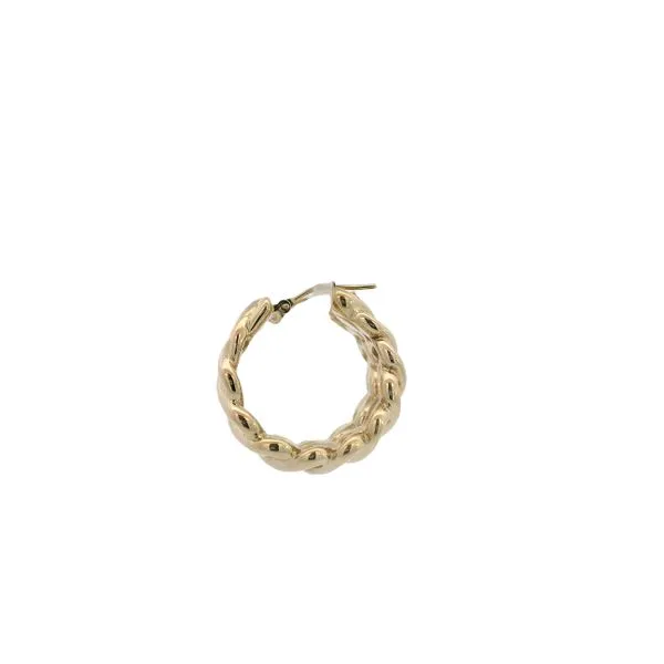 PREOWNED - 14K Yellow Gold Braided Gold Hoop Earrings Image 3 Texas Gold Connection greenville, TX