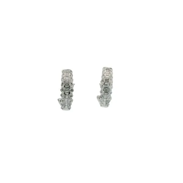 PREOWNED - 14k White Gold 0.75ct Diamond Hoop Earrings Texas Gold Connection greenville, TX