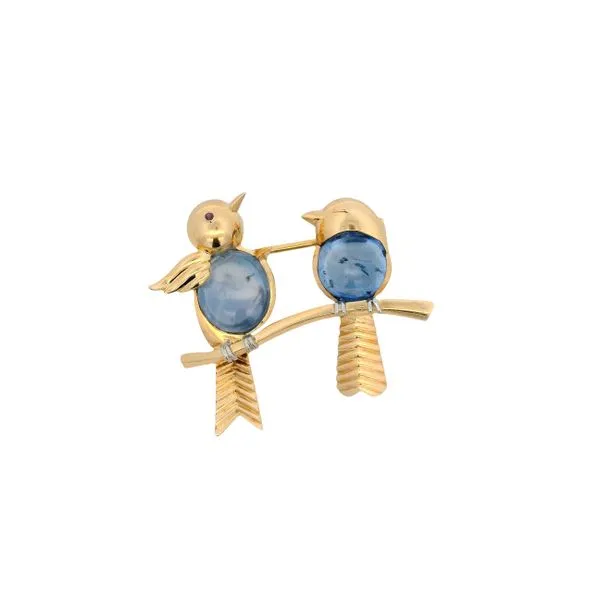 PREOWNED - Charming Bird Brooch with Gemstones Texas Gold Connection greenville, TX