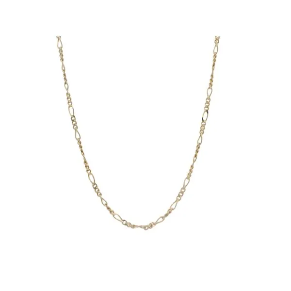 PREOWNED - 14K Yellow Gold Figaro Chain Necklace Texas Gold Connection greenville, TX