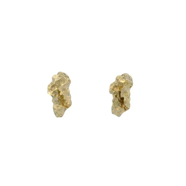 PREOWNED - 14K Yellow Gold Nugget Earrings Texas Gold Connection greenville, TX