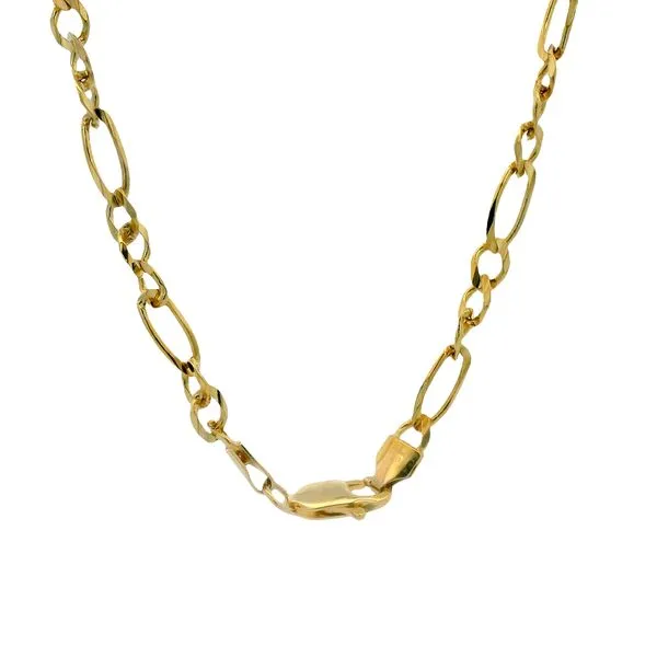 PREOWNED - 10K Yellow Gold 4.25mm 22 Inch Figaro Chain Image 2 Texas Gold Connection greenville, TX