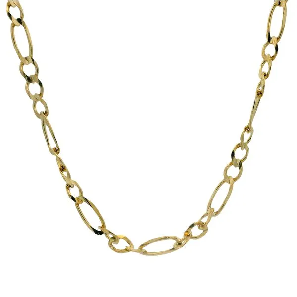 PREOWNED - 10K Yellow Gold 4.25mm 22 Inch Figaro Chain Texas Gold Connection greenville, TX
