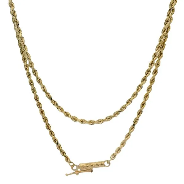 PREOWNED - 14K Yellow Gold Diamond Cut 28Inch Rope Chain Image 2 Texas Gold Connection greenville, TX