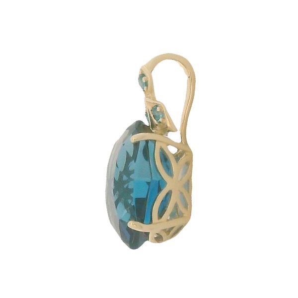 PREOWNED - 14K Yellow Gold Pendant With Fancy Cut London Blue Topaz Image 2 Texas Gold Connection greenville, TX