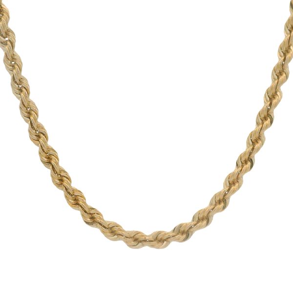 PREOWNED - 14K Yellow Gold 3.1mm 25 in Rope Chain Texas Gold Connection greenville, TX