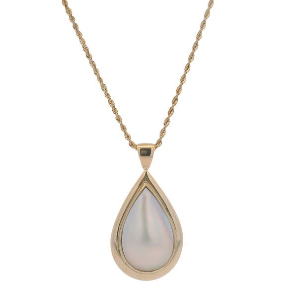 PREOWNED - 14K Yellow Gold Necklace With Mabe Pearl Texas Gold Connection greenville, TX