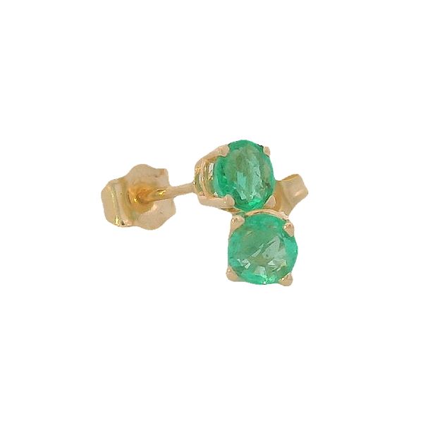 PREOWNED - 14K Yellow Gold 0.50Twt Emerald Studs Image 2 Texas Gold Connection greenville, TX