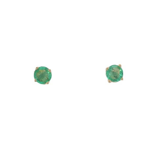PREOWNED - 14K Yellow Gold 0.50Twt Emerald Studs Texas Gold Connection greenville, TX