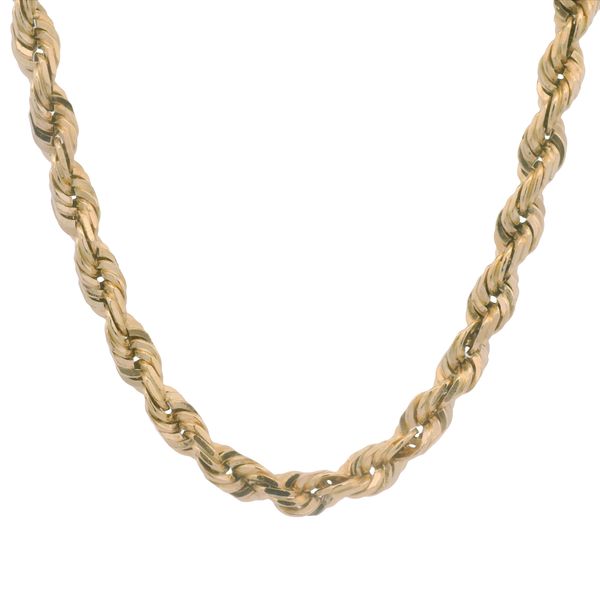 PREOWNED - 10K Yellow Gold 5.75mm 24inch Rope Chain With Lobster Clasp Image 2 Texas Gold Connection greenville, TX