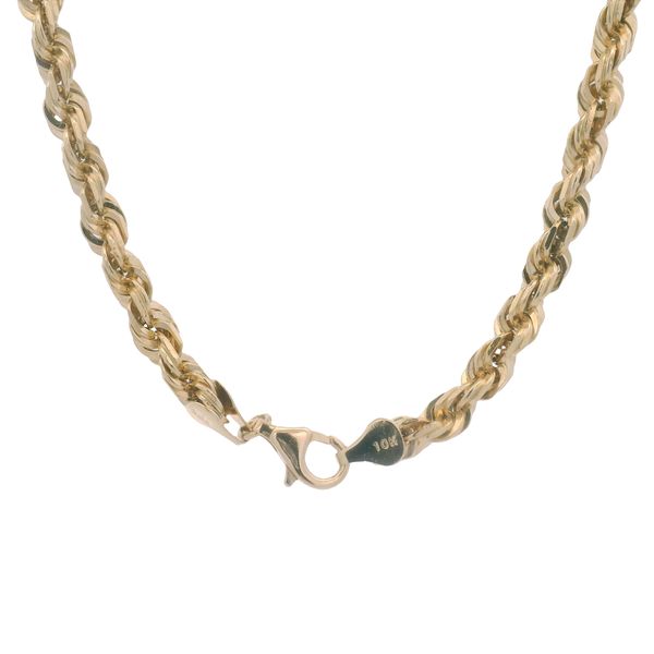 PREOWNED - 10K Yellow Gold 5.75mm 24inch Rope Chain With Lobster Clasp Texas Gold Connection greenville, TX