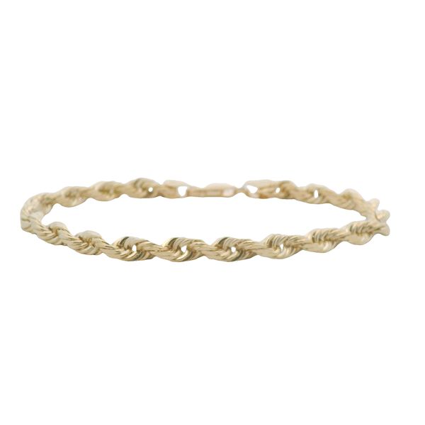 PREOWNED - 10K Yellow Gold 5.5mm Rope Bracelet With Lobster Clasp Texas Gold Connection greenville, TX