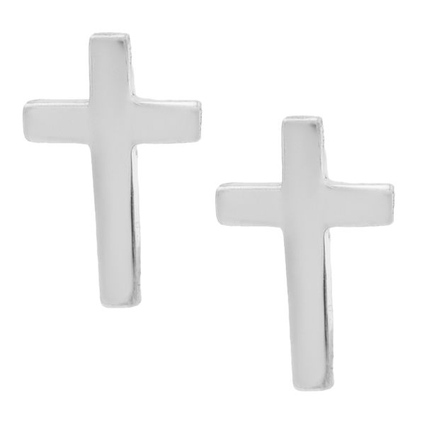 Children's Sterling Silver Cross Stud Earrings Texas Gold Connection greenville, TX