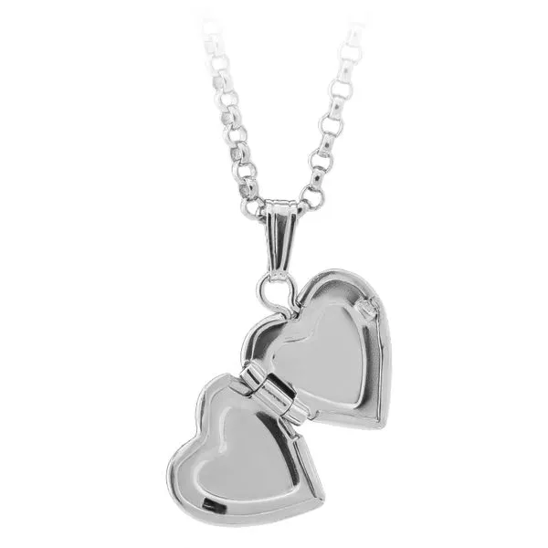 Children's Sterling Silver Diamond Heart Locket Image 2 Texas Gold Connection Greenville, TX