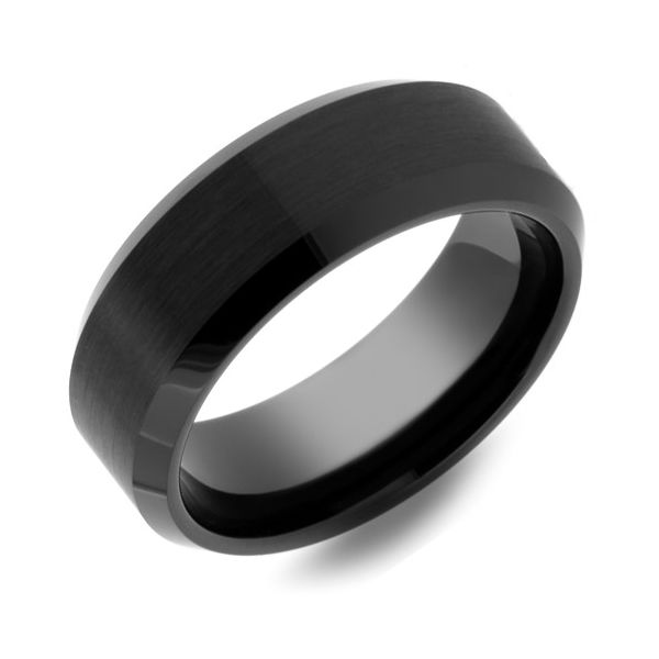 Gents Grooved Black Tungsten Ring Image 2 Texas Gold Connection Greenville, TX