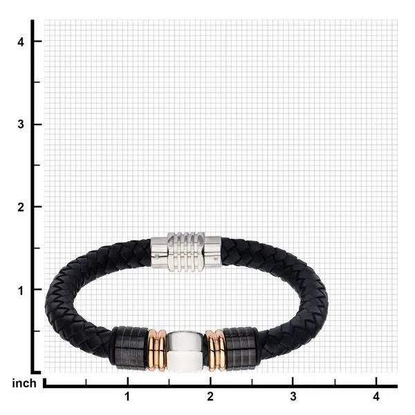 Plated Rose Gold & Plated Black Bead Leather Bracelet Image 3 Texas Gold Connection Greenville, TX