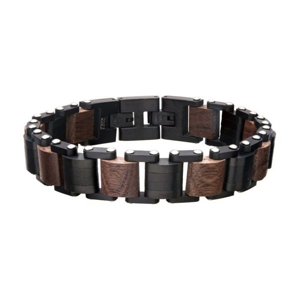 Stainless Steel with Walnut Wood Link Bracelet Texas Gold Connection Greenville, TX