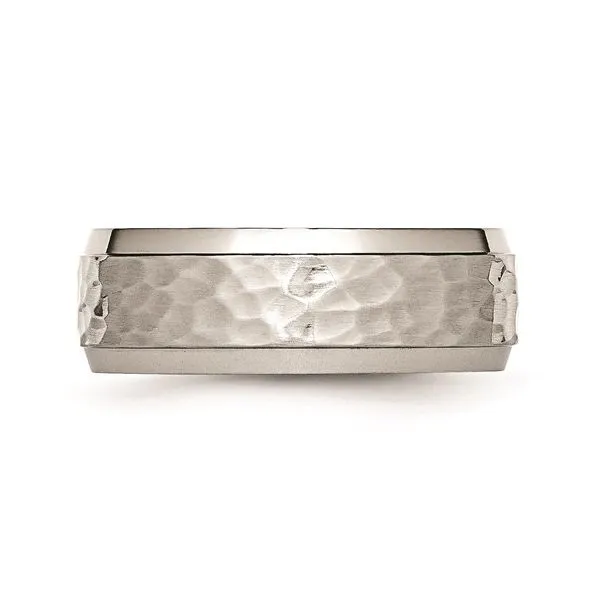 Titanium 7mm Grooved Edge Hammered And Polished Band Image 2 Texas Gold Connection Greenville, TX