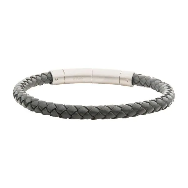 6mm Gray Genuine Leather Bracelet Texas Gold Connection Greenville, TX