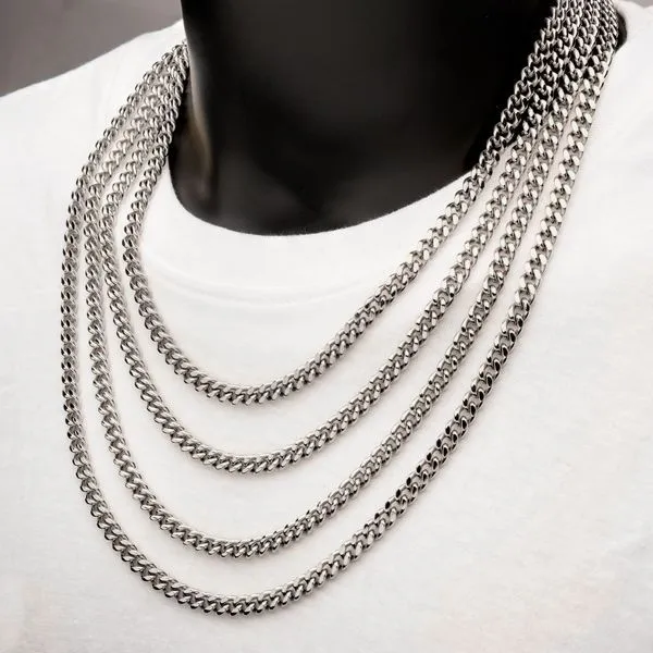 Men's Stainless Steel 6mm Miami Cuban Chain Necklace. Available sizes: 20, 22, 24 and 26 inch long Image 4 Texas Gold Connection Greenville, TX