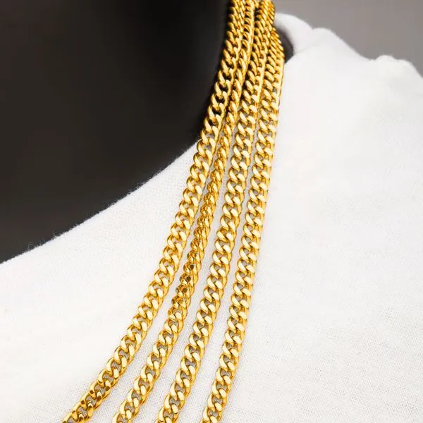 8mm 18K Gold Plated Diamond Cut Curb Chain Necklace Image 4 Texas Gold Connection Greenville, TX