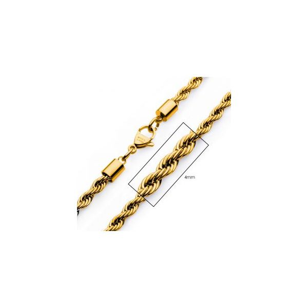 4mm 18K Gold Plated Rope 22