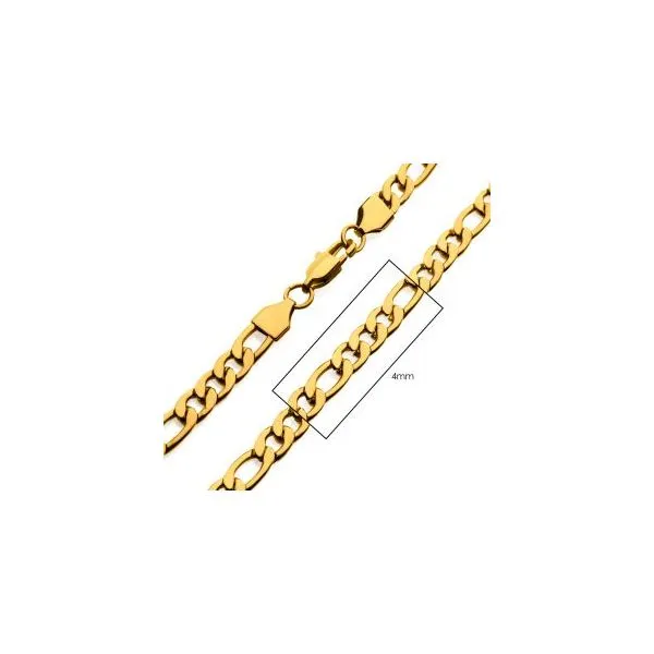 4mm 18K Gold Plated Figaro 24