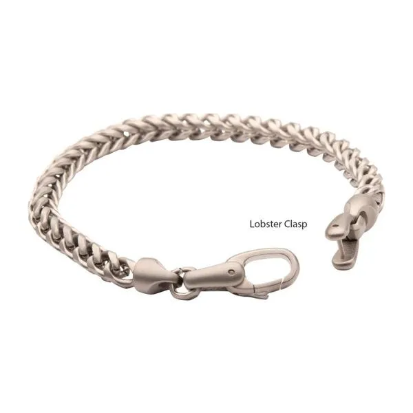 Men's 5mm Stainless Steel Sandblast Franco Chain with Lobster Clasp Bracelet Image 2 Texas Gold Connection Greenville, TX