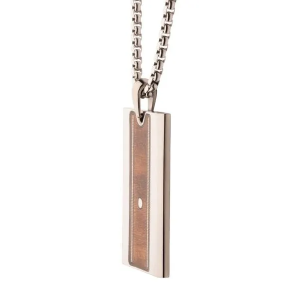 Titanium & Whiskey Barrel Wood Inlay with Embedded Guitar String Pendant Image 2 Texas Gold Connection Greenville, TX