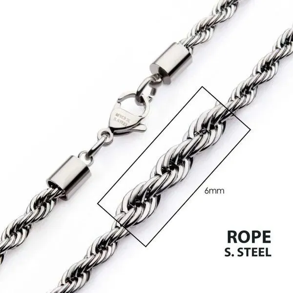 6mm Steel Rope Chain Necklace Image 2 Texas Gold Connection greenville, TX