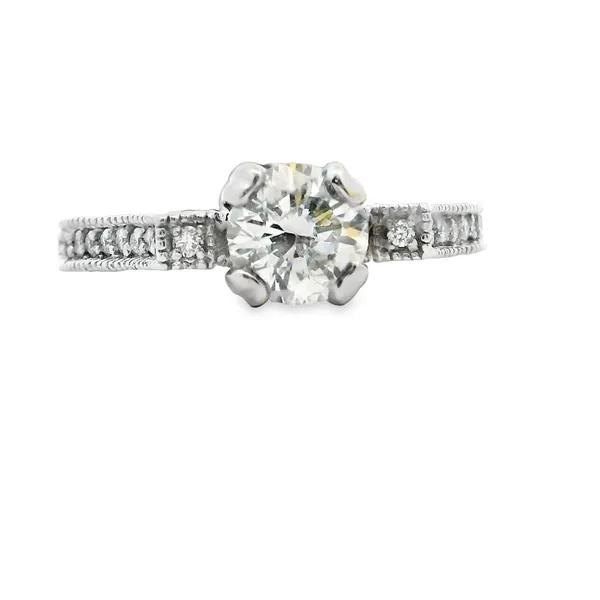 18KW Diamond Cathedral Engagment ring The Blue Diamond Jefferson City, MO