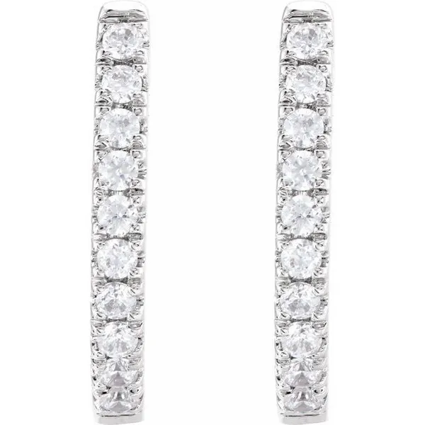 Lab Grown Diamond Small Hoop Earrings Image 2 The Blue Diamond Jefferson City, MO