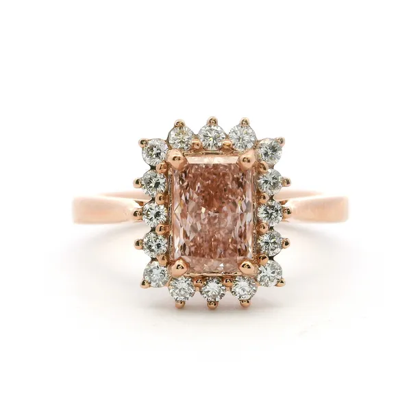 14KR Fancy Vivid Brownish Pink Lab Grown Fashion Ring The Blue Diamond Jefferson City, MO