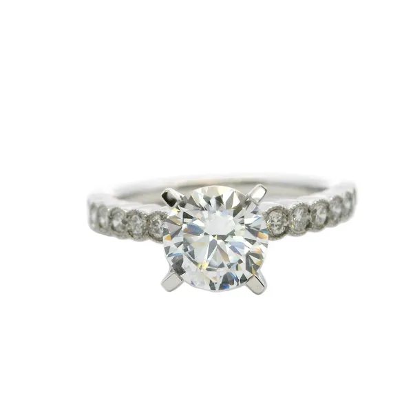 14KW Diamond Bezel Semi Mount Engagement Ring The Blue Diamond Jefferson City, MO