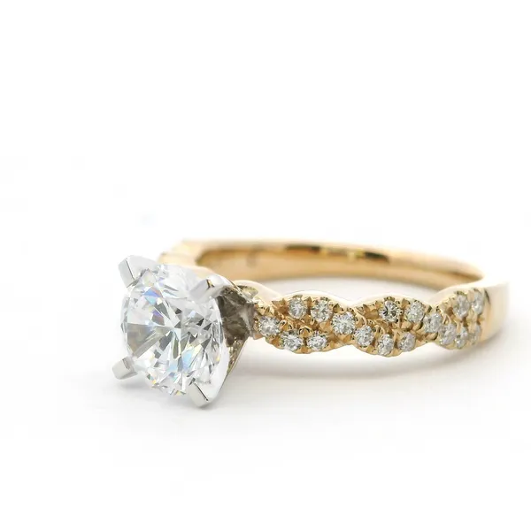 14KY Diamond Twist Engagement Ring Image 2 The Blue Diamond Jefferson City, MO