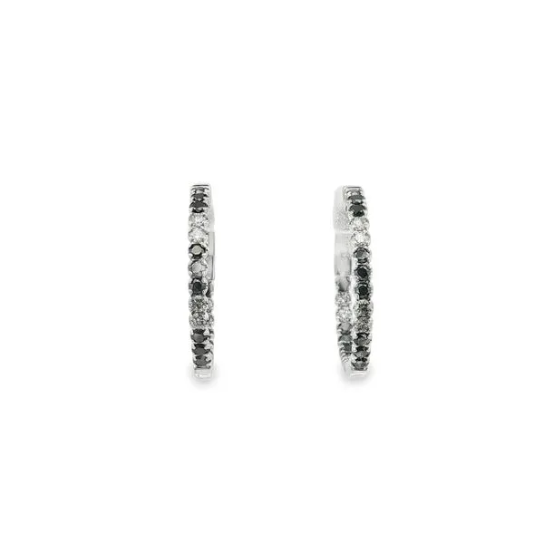 14K White Black & White Diamond Hoop Earrings The Blue Diamond Jefferson City, MO