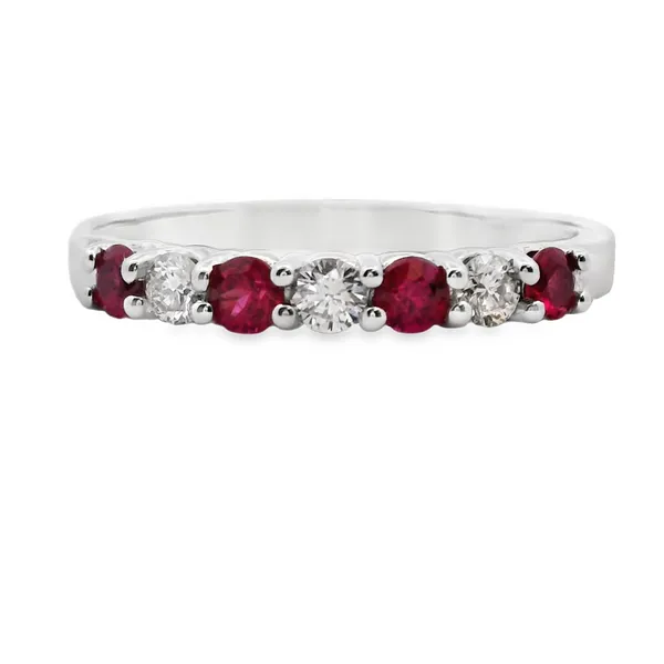 14K White Ruby & Diamond Band The Blue Diamond Jefferson City, MO