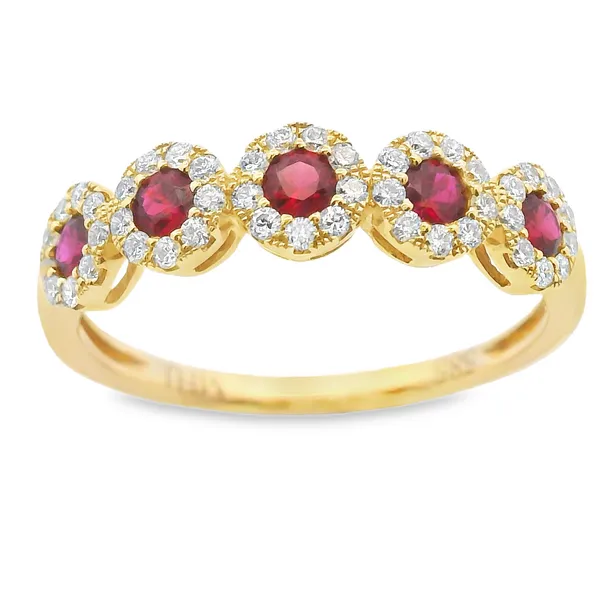 14K Yellow Ruby & Diamond Ring Image 2 The Blue Diamond Jefferson City, MO