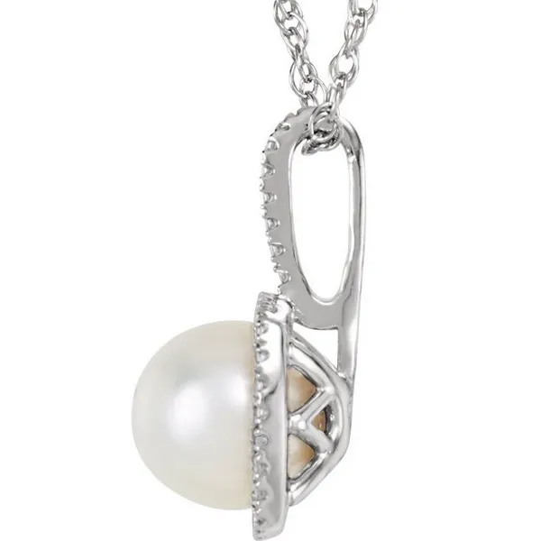 Sterling Silver Freshwater & Diamond Necklace Image 2 The Blue Diamond Jefferson City, MO