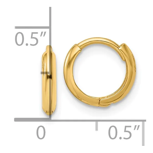 14K Yellow Gold Small Hoop Earrings Image 3 The Blue Diamond Jefferson City, MO